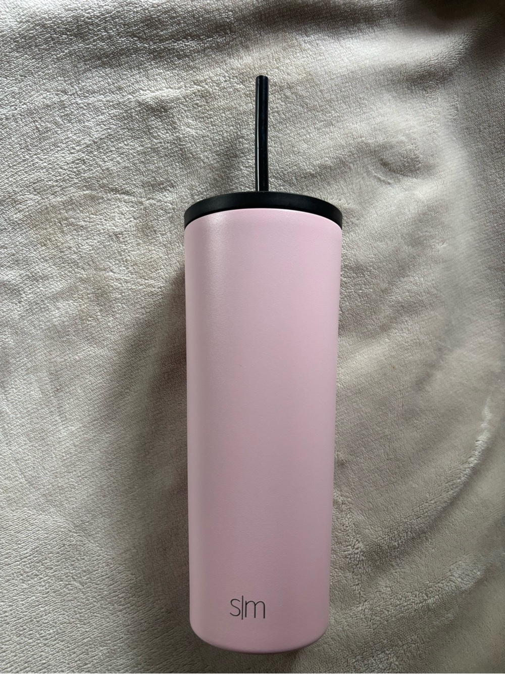 Pink Insulated Simple Modern Tumbler with Straw